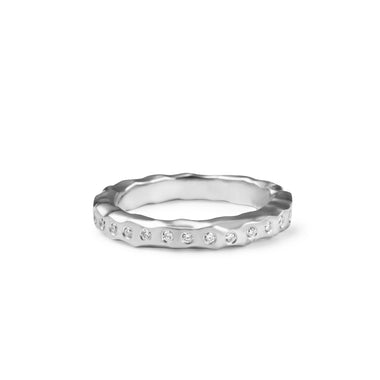 Hammered Burnt Edge Diamond Band