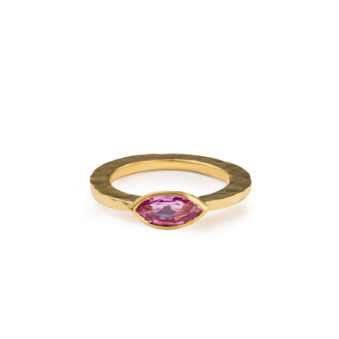 22kt Pink Sapphire Hammered Stacker