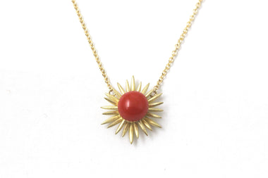 18kt yellow gold Coral Spike Pendant