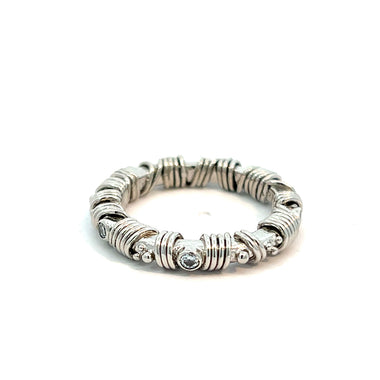 Platinum & Diamond Wire Donut Band .18cts