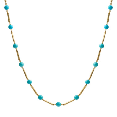 Turquoise Beads on Bar Chain