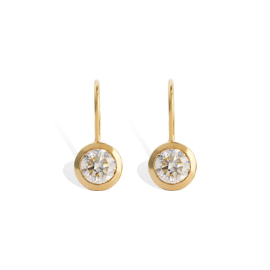 Round Diamond Drop Earrings