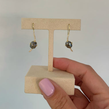 Rose Cut Ribbon Earrings
