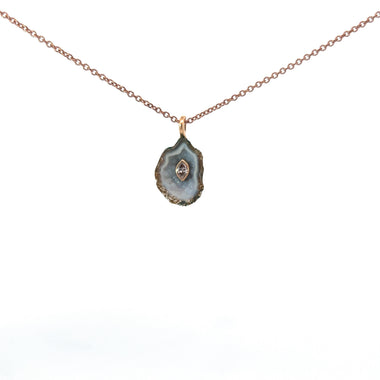 Geode and Diamond Pendant