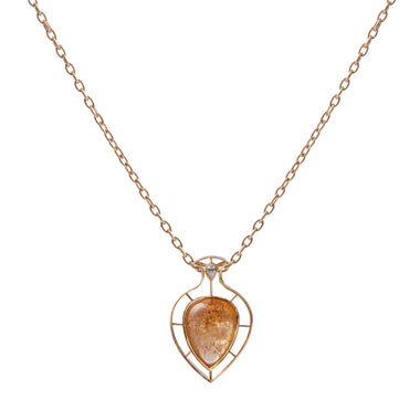 Imperial Topaz & Diamond Skeleton Drop