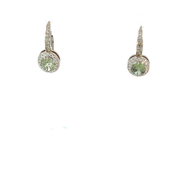 Green Sapphire & Diamond Drops