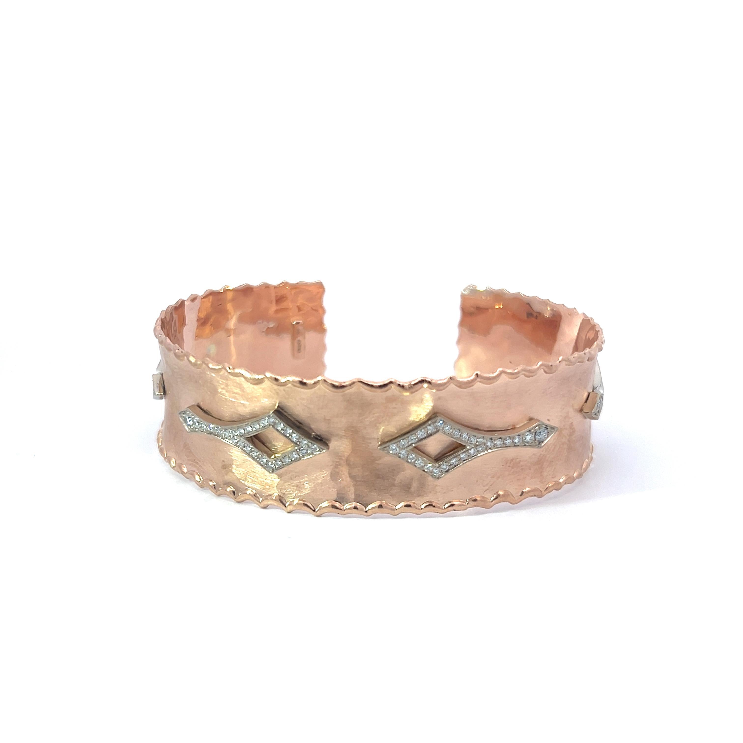 Burnt Edge Diamond Cuff Bracelet