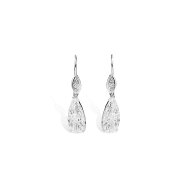 2.08ct and 1.98ct elongated pear shape diamond drops