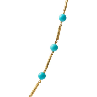 Turquoise Beads on Bar Chain