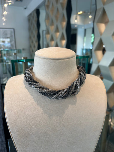 Eleven Strand Rough Diamond Necklace