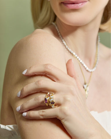 Spinel and Diamond Stacking Ring