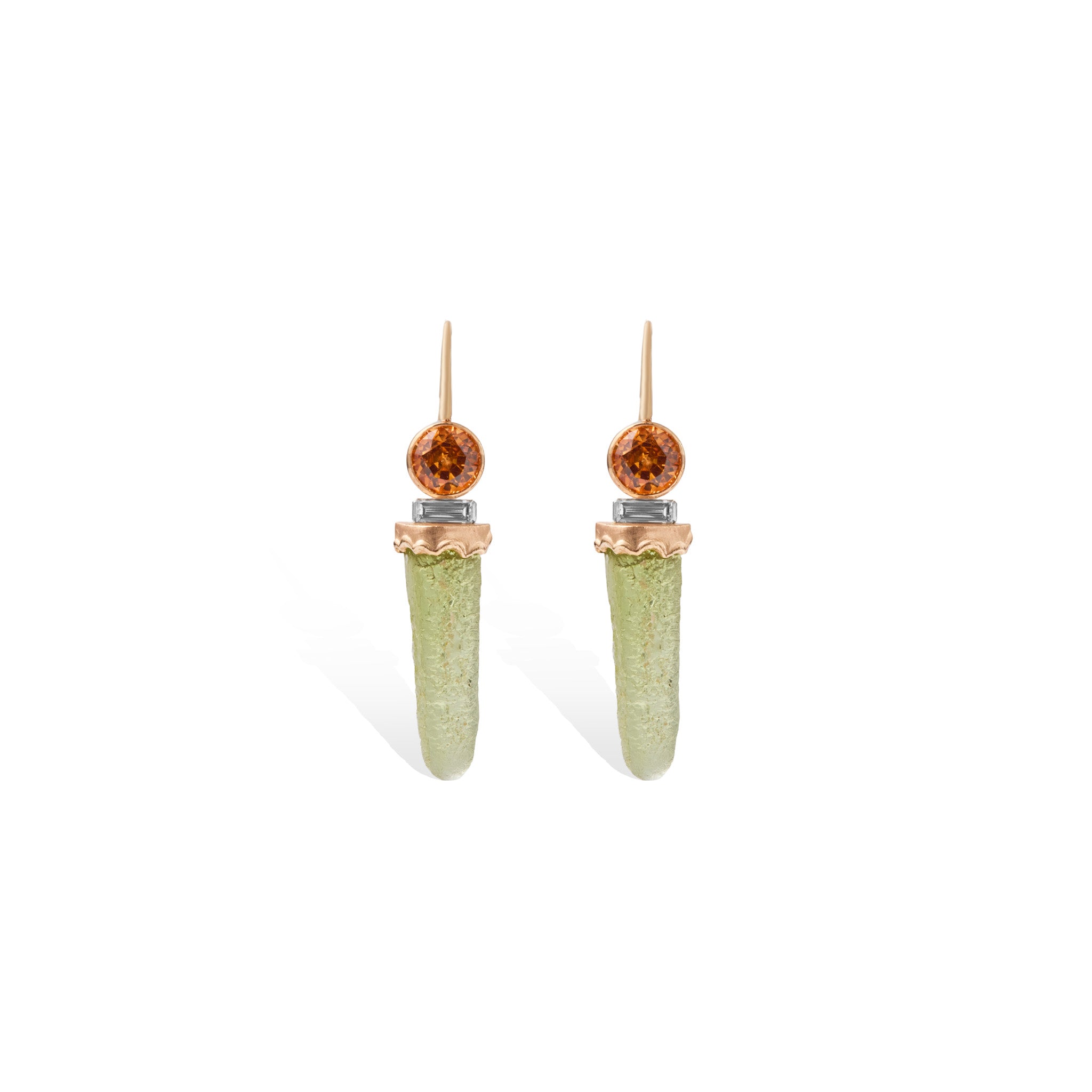 Peridot & Garnet Drop Earrings