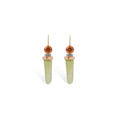 Peridot & Garnet Drop Earrings