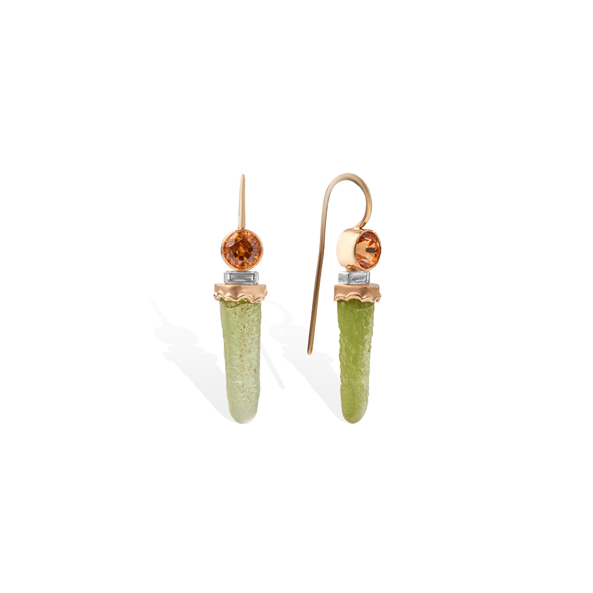 Peridot & Garnet Drop Earrings