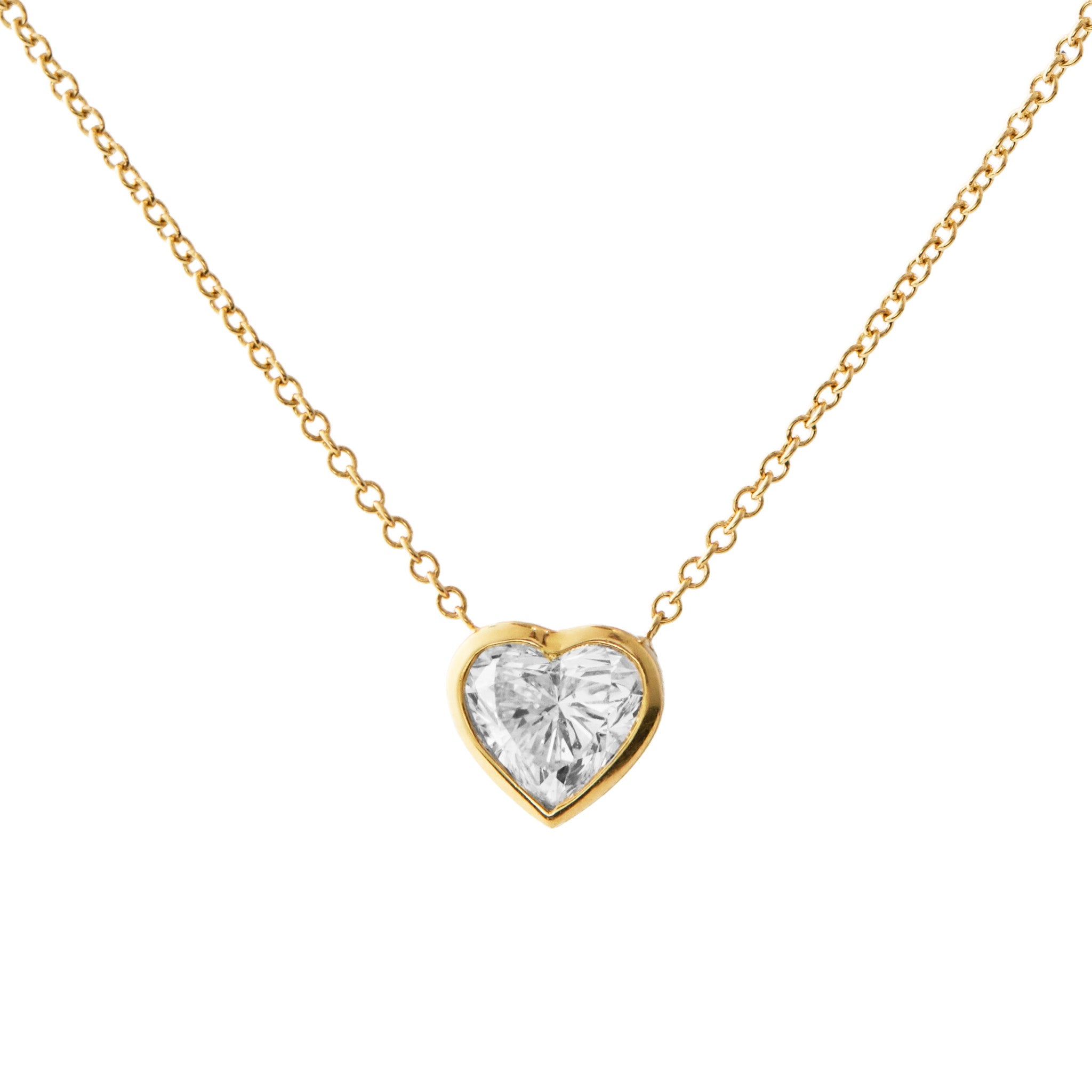 Heart-Shaped Bezel Diamond Pendant