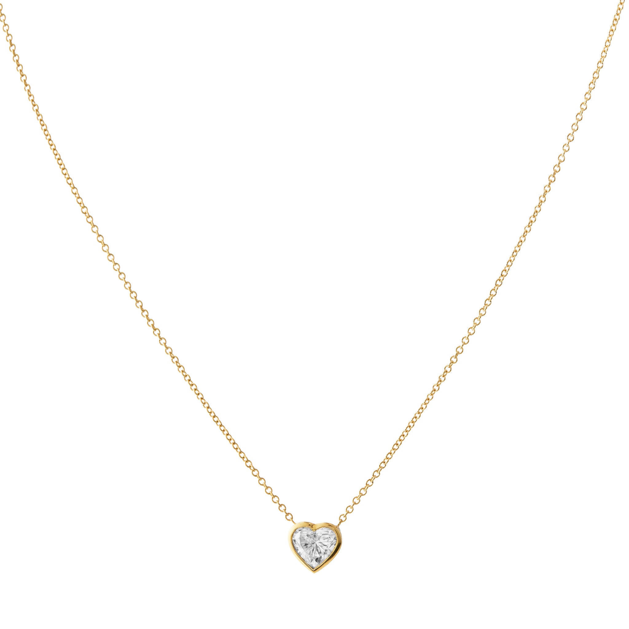 Heart-Shaped Bezel Diamond Pendant