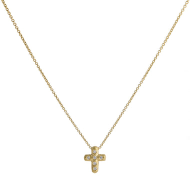 Donut Diamond Cross Pendant
