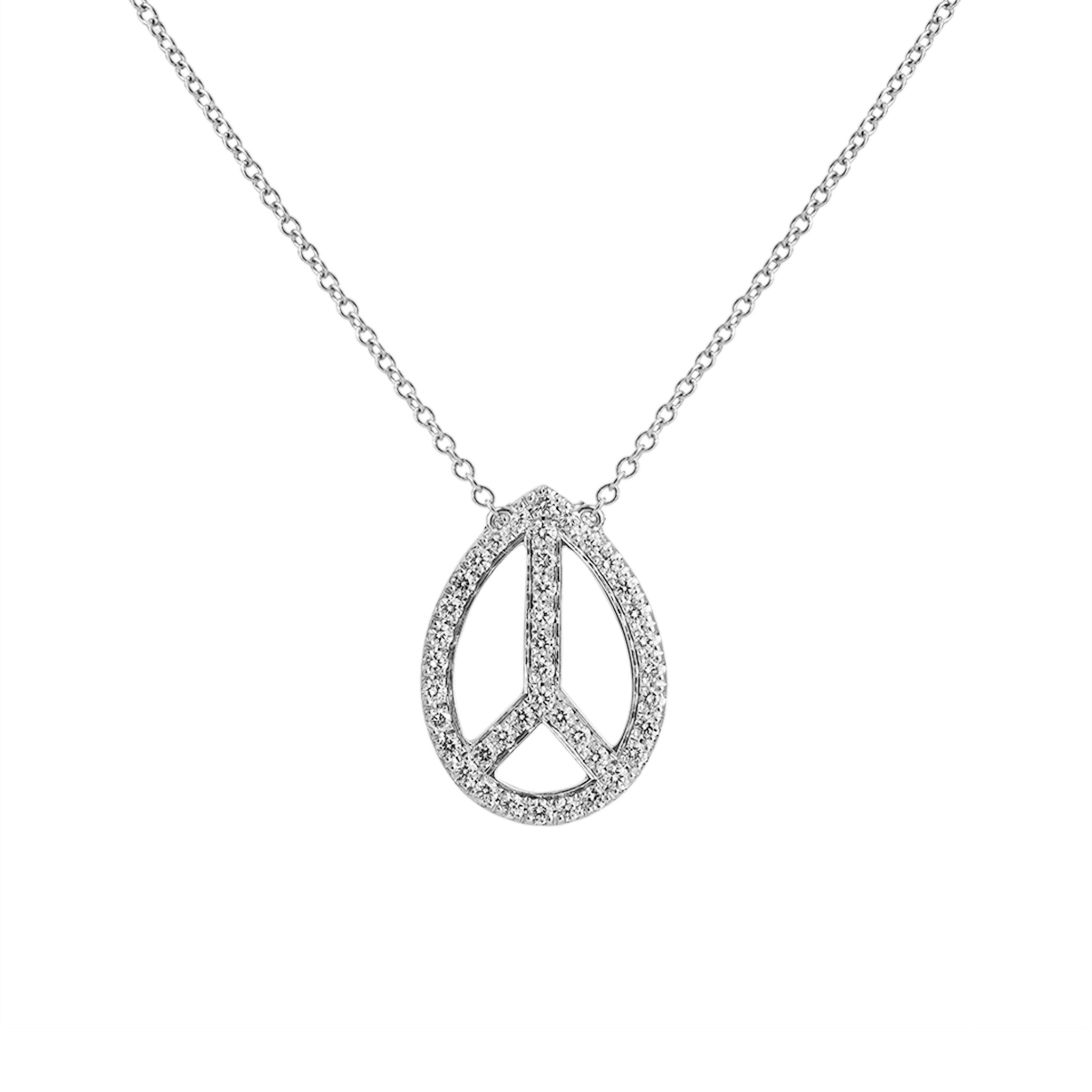Diamond Peace Sign Pendant