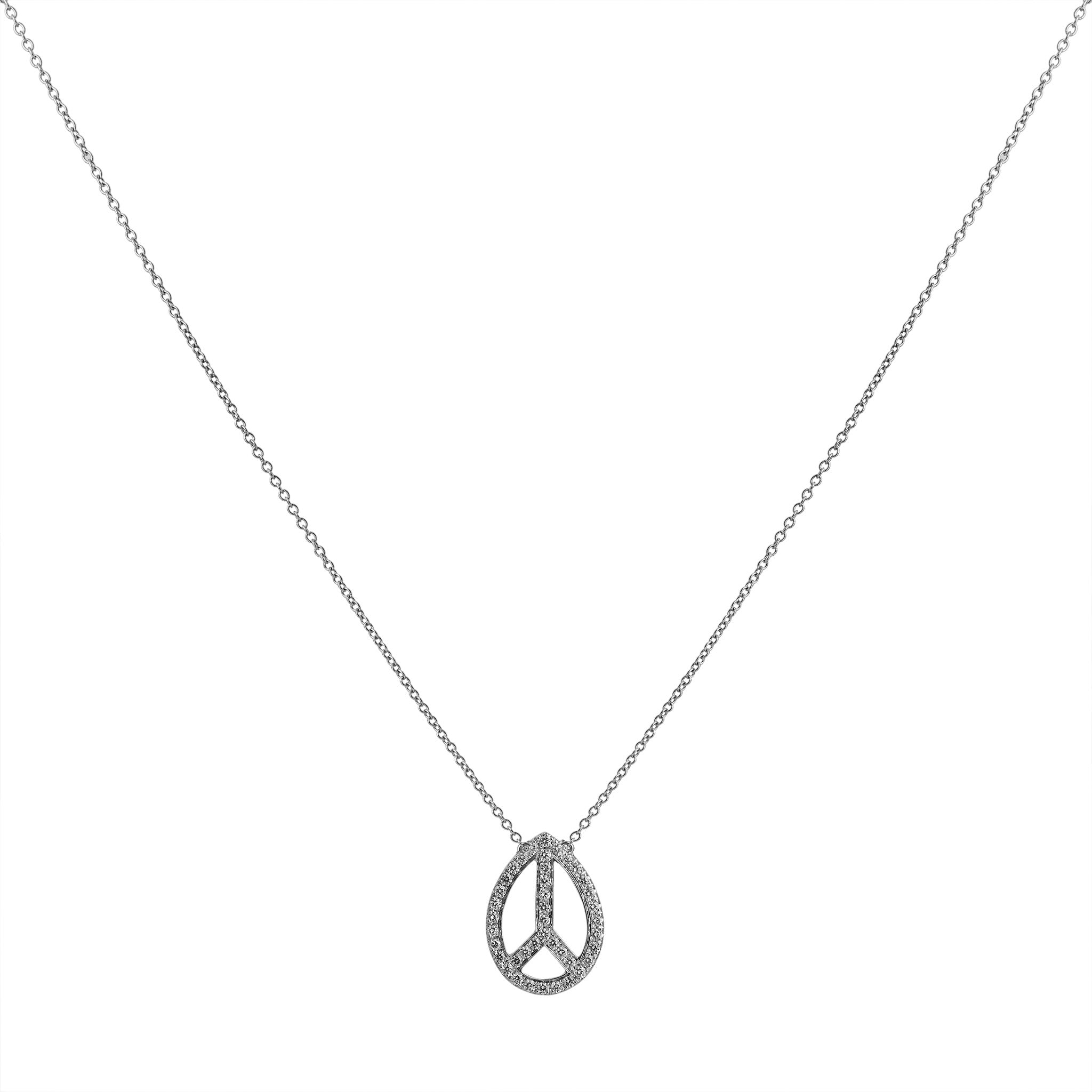 Diamond Peace Sign Pendant