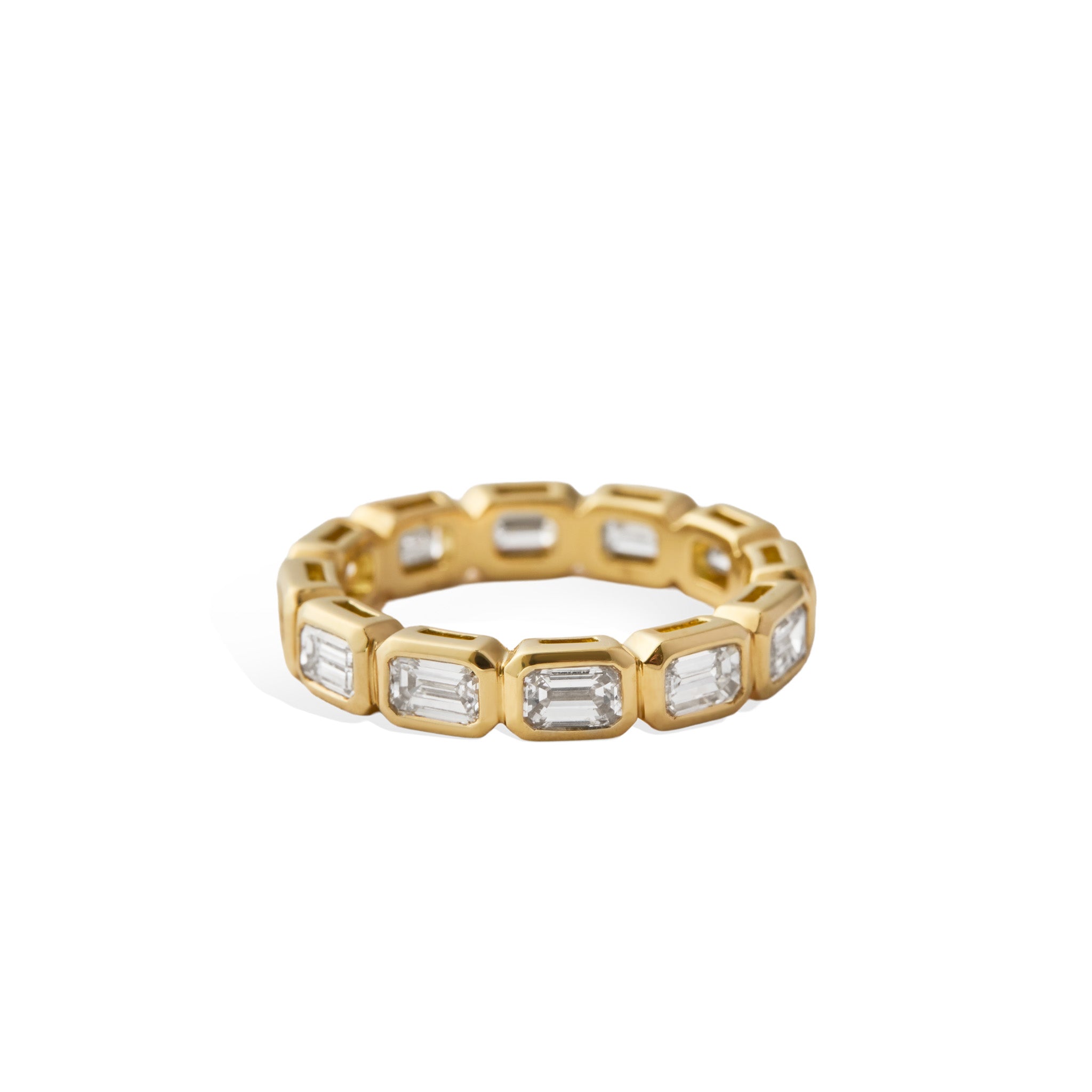 2.37ct Emerald Cut Bezel Diamond Band