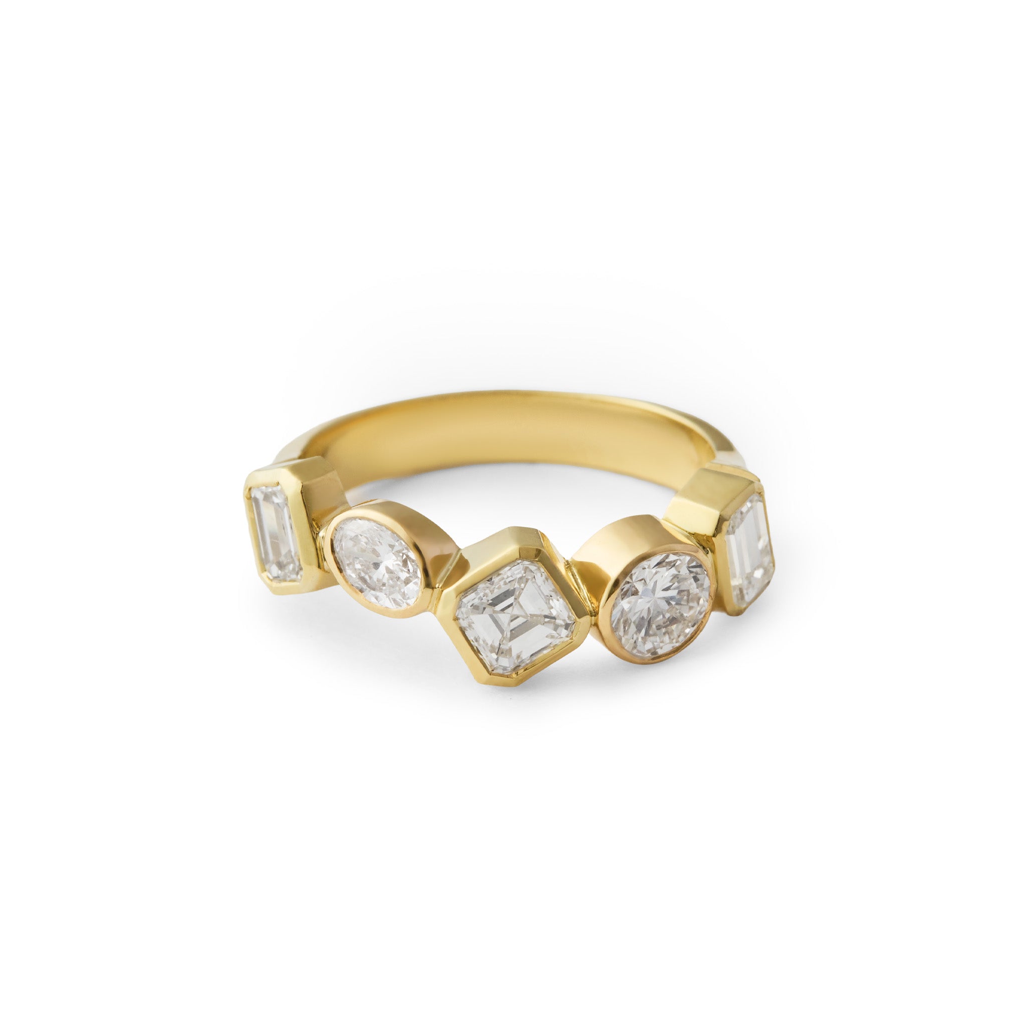 Fancy Bezel Set Diamond Band