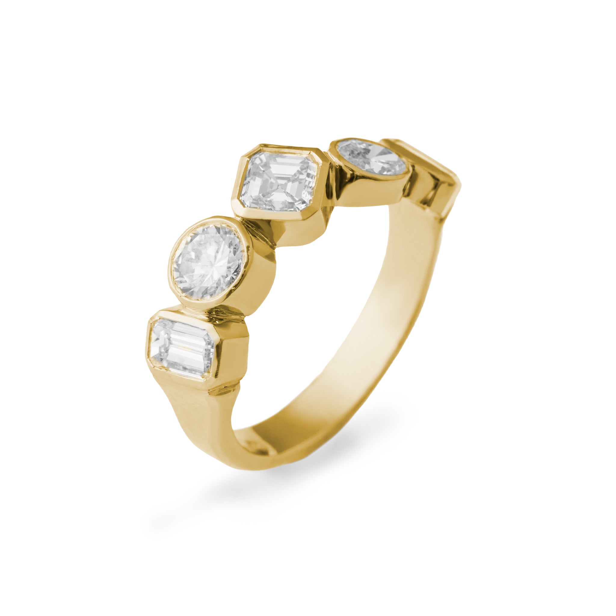 Fancy Bezel Set Diamond Band
