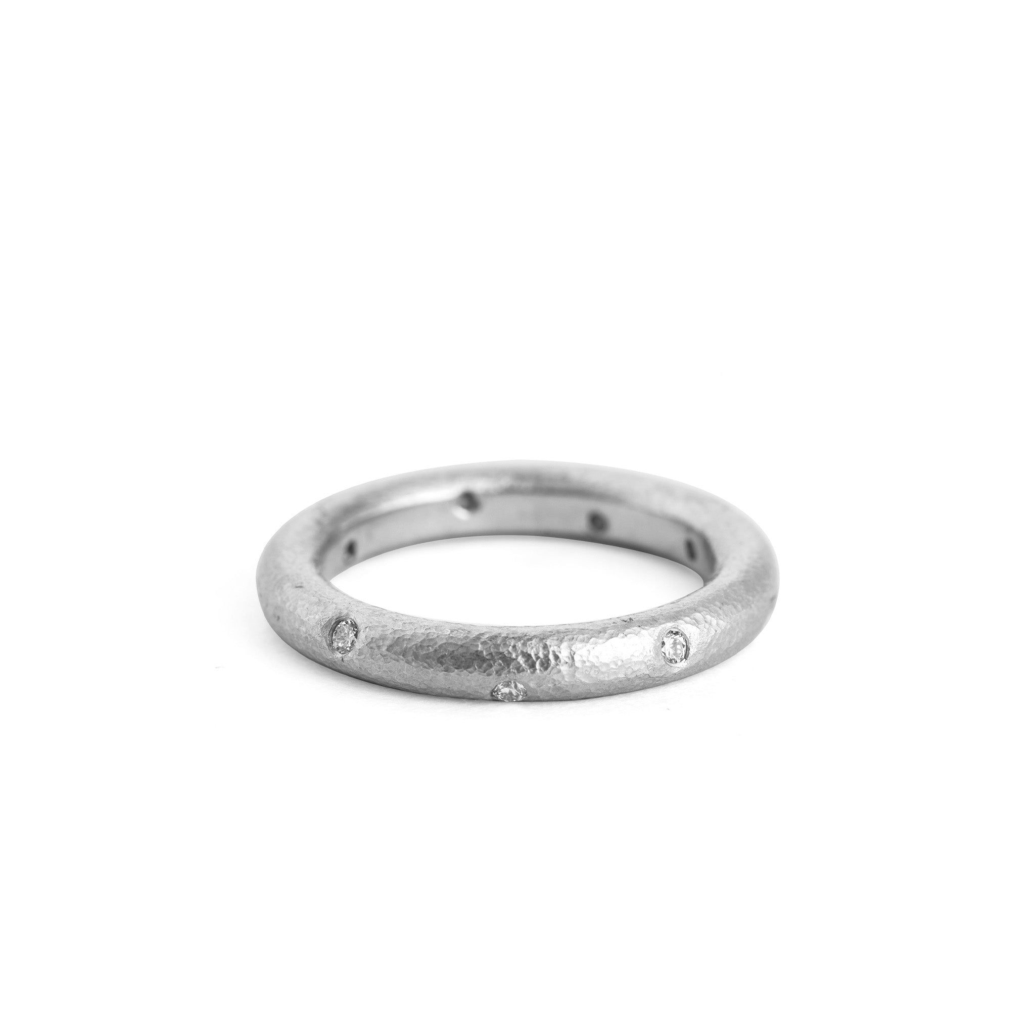 Platinum Donut Ring with Diamonds