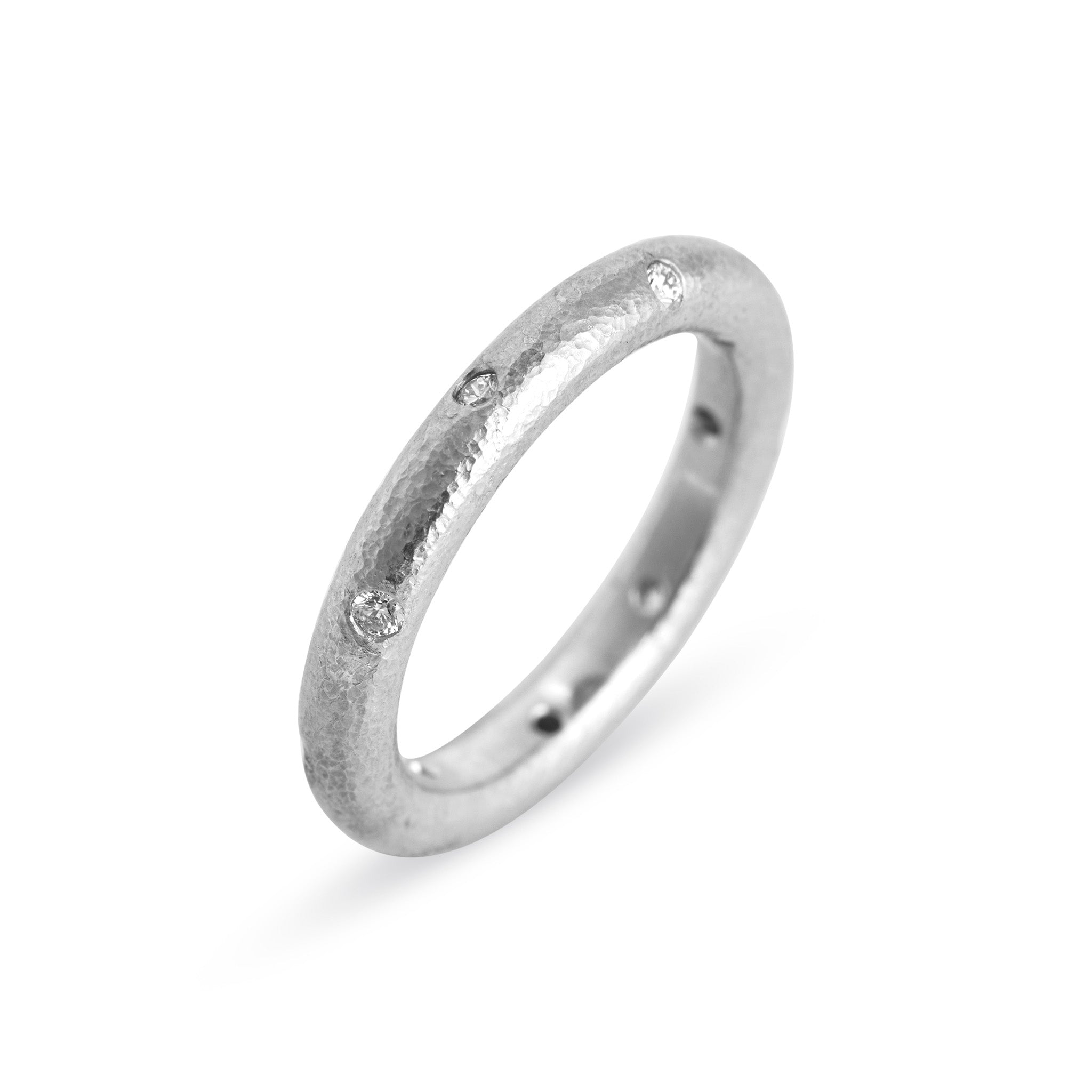 Platinum Donut Ring with Diamonds