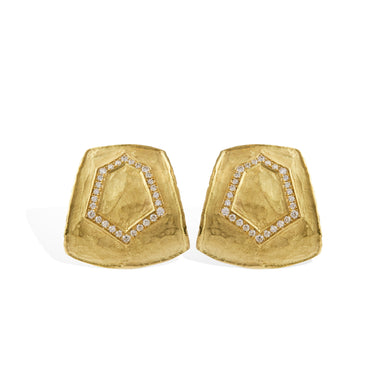 Burnt Edge Large Diamond Huggies