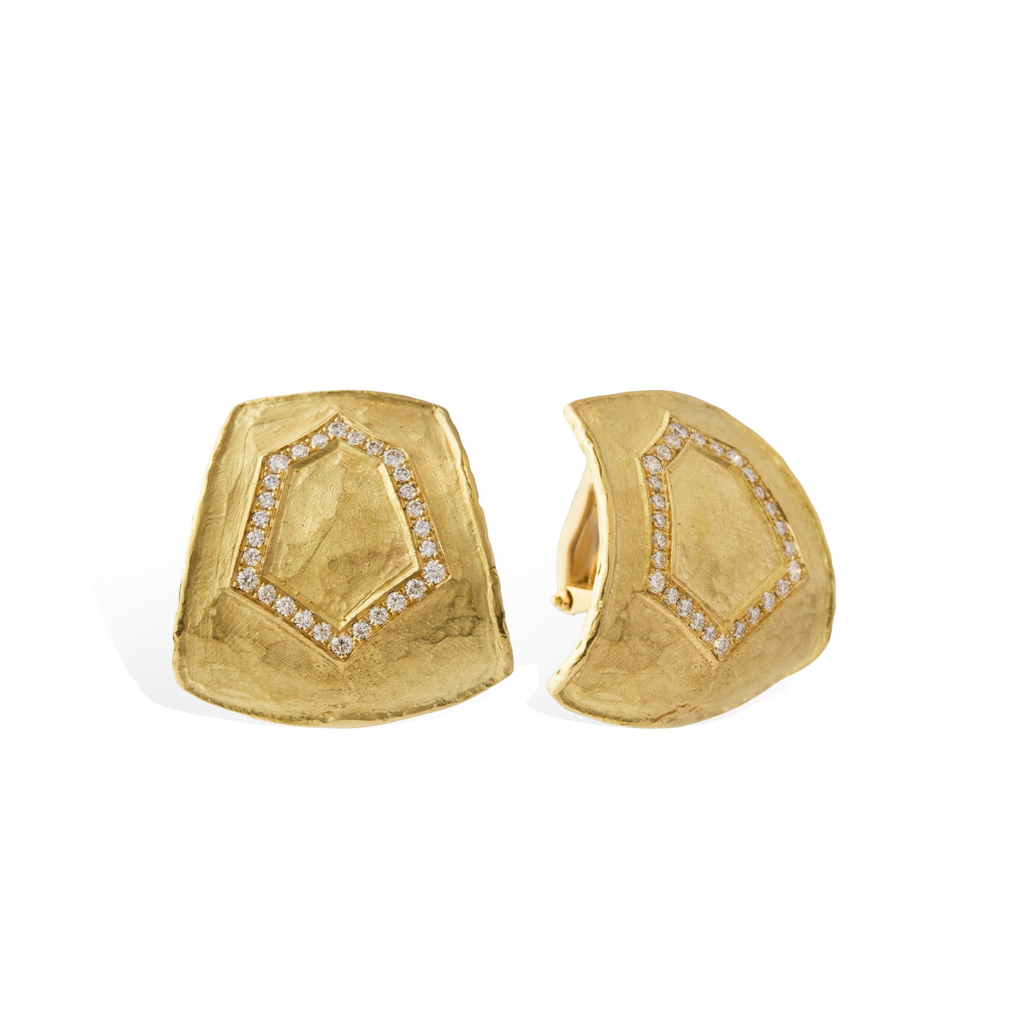 Burnt Edge Large Diamond Huggies