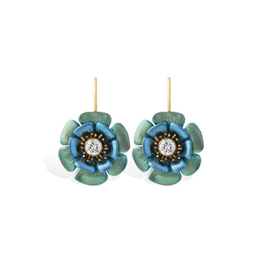 Titanium Flower Diamond Earrings