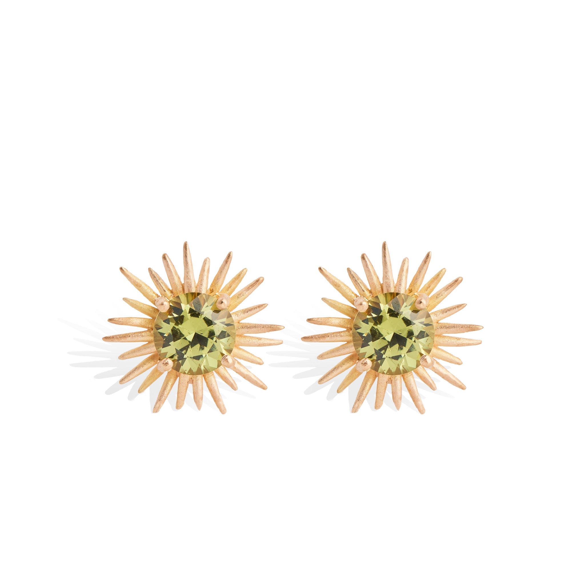 Mali Garnet Spike Stud Earrings