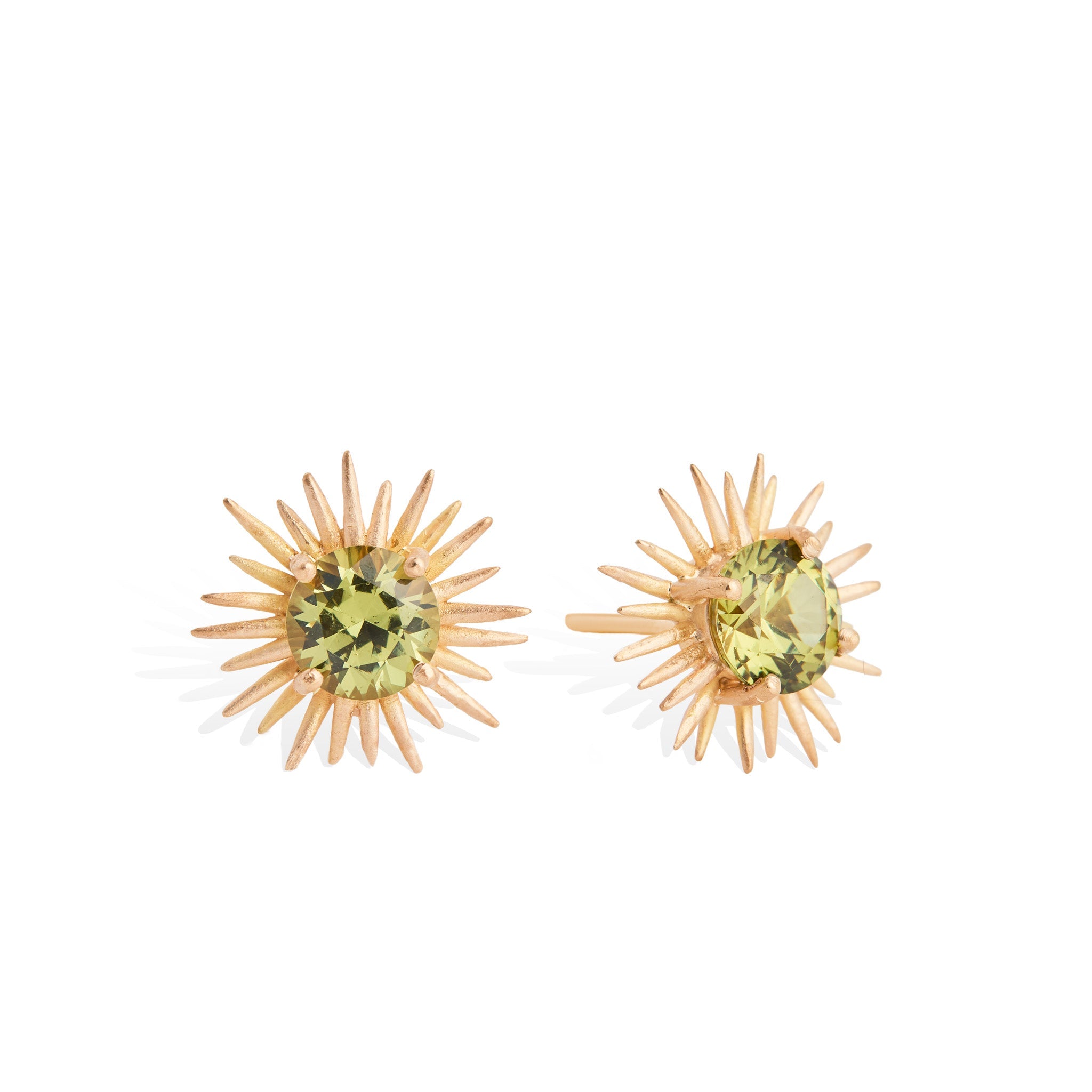 Mali Garnet Spike Stud Earrings