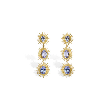 Triple Spike Tanzanite Earrings