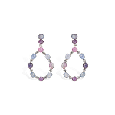 Star Sapphire & Diamond Earrings