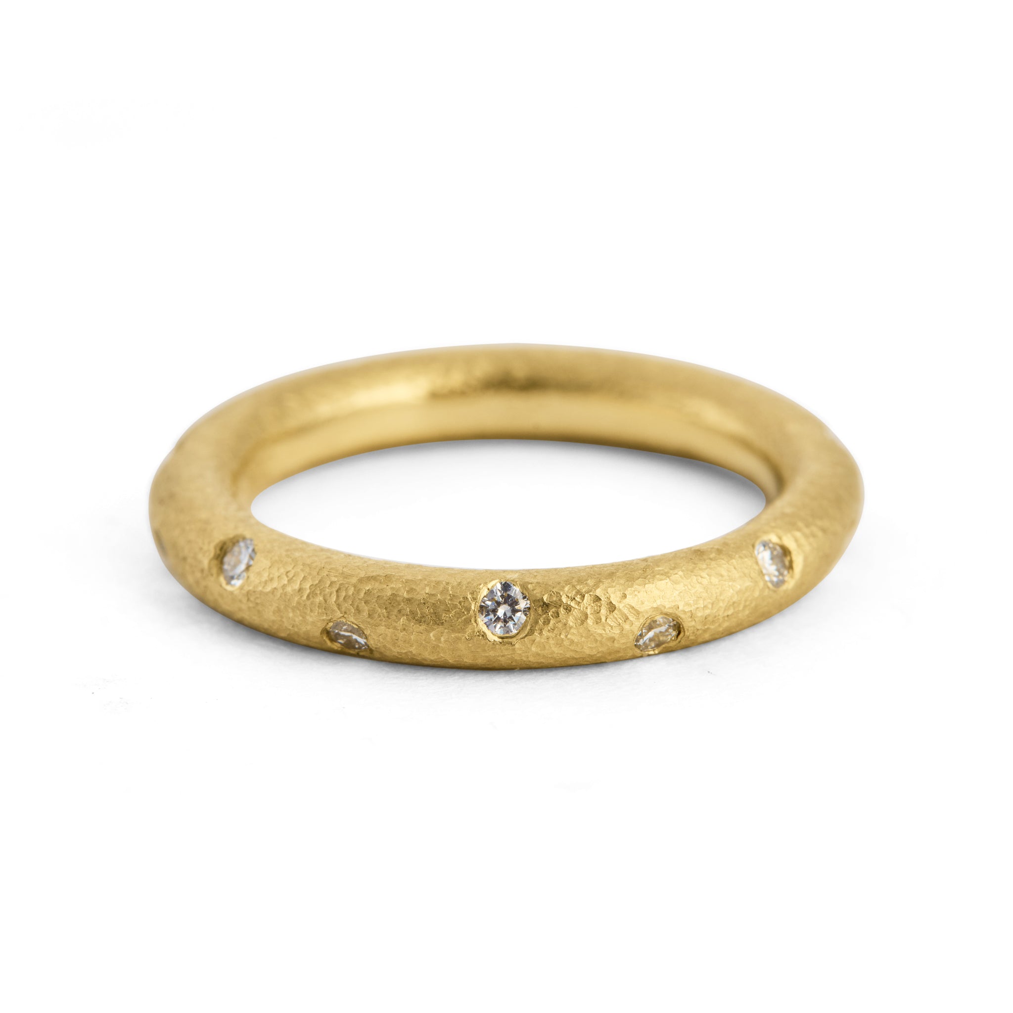 Ladies Gold Diamond Donut Ring