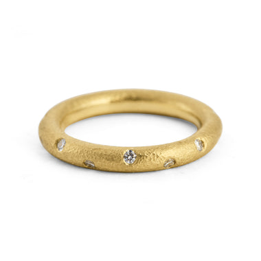 Ladies Gold Diamond Donut Ring