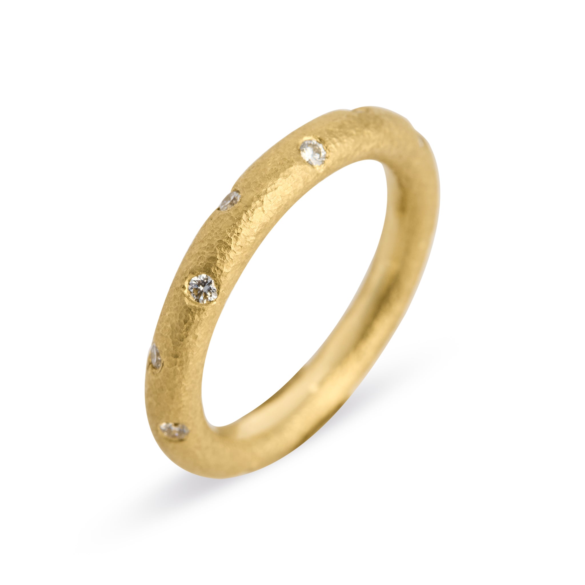 Ladies Gold Diamond Donut Ring