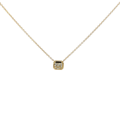 Radiant Diamond Bezel Pendant