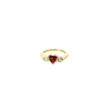 heart shaped tourmaline stacking ring